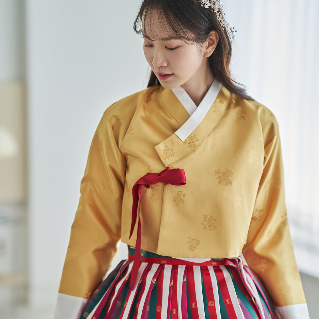 Korean Modern Daily Hanbok Casual Modernized Party Celebration Top Jeogori Oriental Silk SSN101