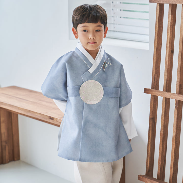 Korean Traditional Boy Baby Hanbok Dol Party Celebration 1-10 Ages Blue OSB131
