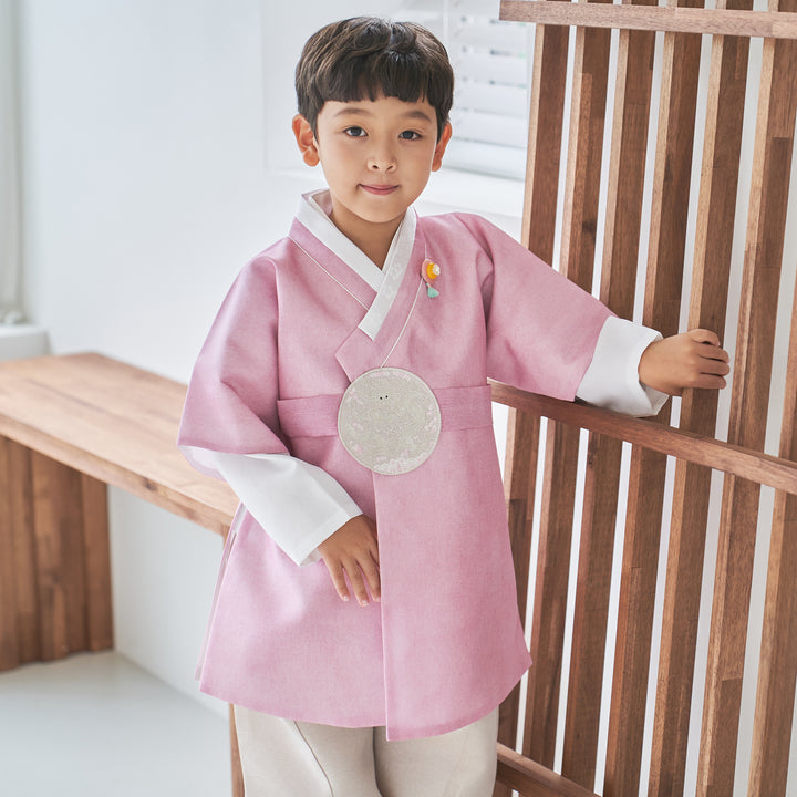 Korean Traditional Boy Baby Hanbok Dol Party Celebration 1-10 Ages Pink OSB132