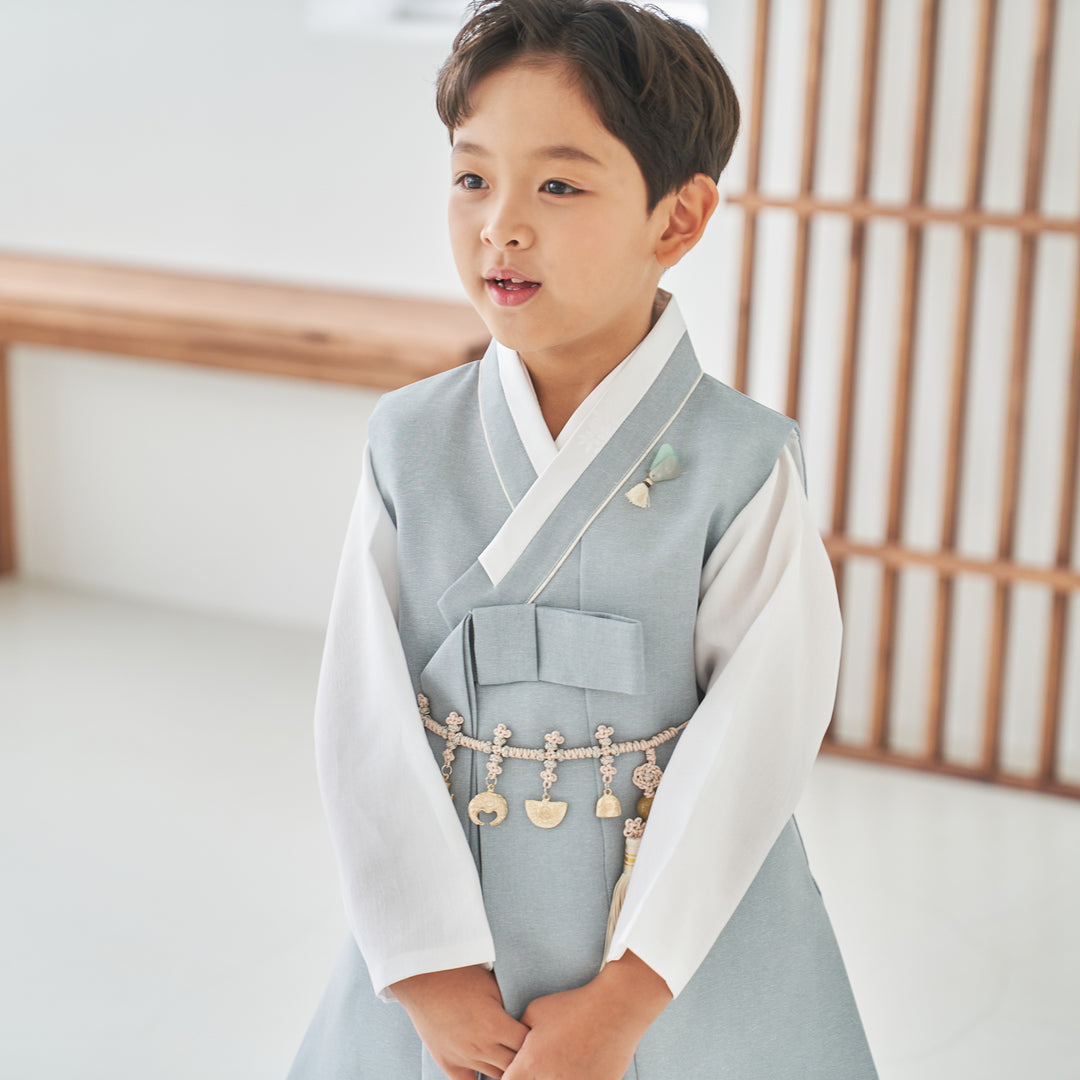 Korean Traditional Boy Baby Hanbok Dol Party Celebration 1-10 Ages Pastel Blue &nbsp;OSB133