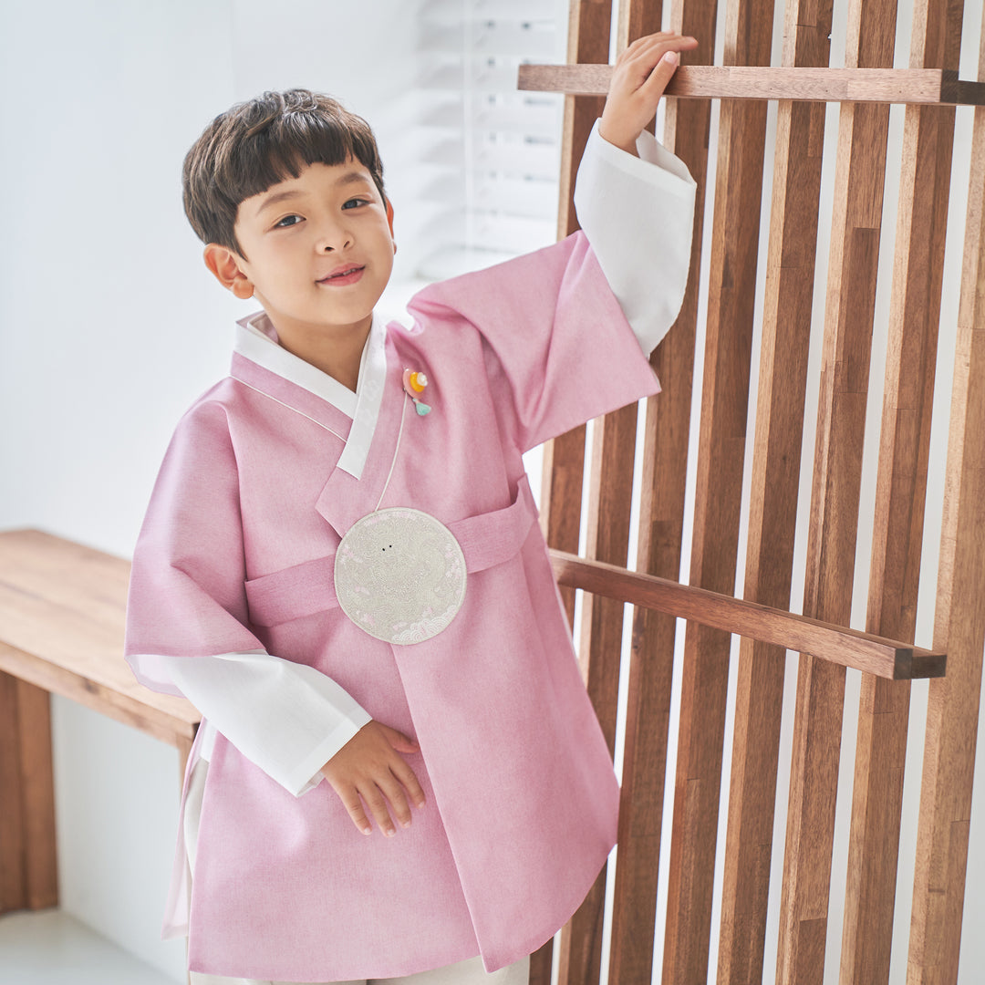 Korean Traditional Boy Baby Hanbok Dol Party Celebration 1-10 Ages Pink OSB132