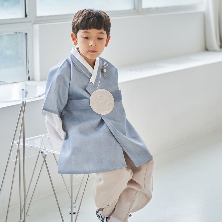 Korean Traditional Boy Baby Hanbok Dol Party Celebration 1-10 Ages Blue OSB131