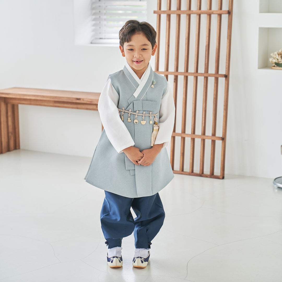 Korean Traditional Boy Baby Hanbok Dol Party Celebration 1-10 Ages Pastel Blue &nbsp;OSB133