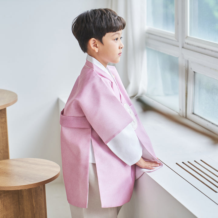 Korean Traditional Boy Baby Hanbok Dol Party Celebration 1-10 Ages Pink OSB132