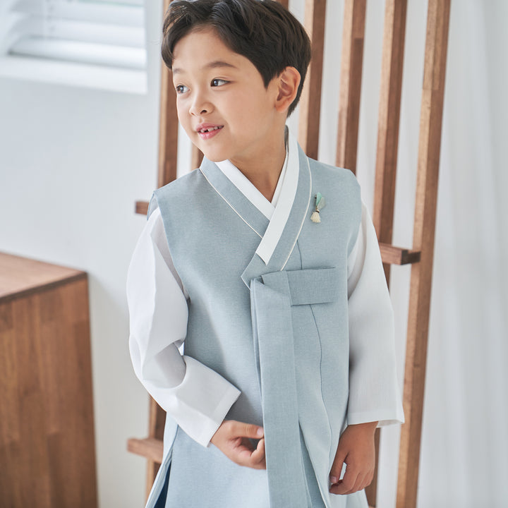 Korean Traditional Boy Baby Hanbok Dol Party Celebration 1-10 Ages Pastel Blue &nbsp;OSB133