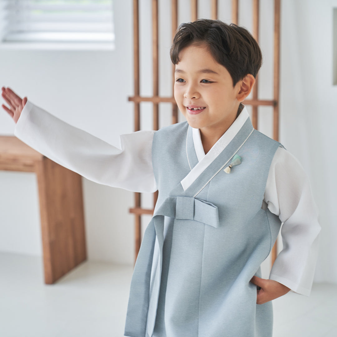 Korean Traditional Boy Baby Hanbok Dol Party Celebration 1-10 Ages Pastel Blue &nbsp;OSB133