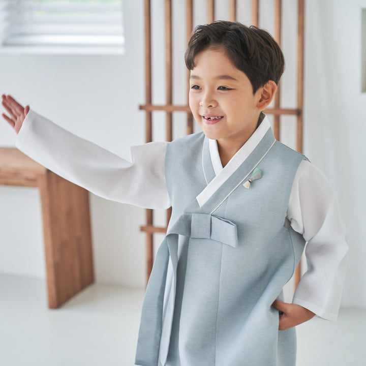 Korean Traditional Boy Baby Hanbok Dol Party Celebration 1-10 Ages Pastel Blue &nbsp;OSB133