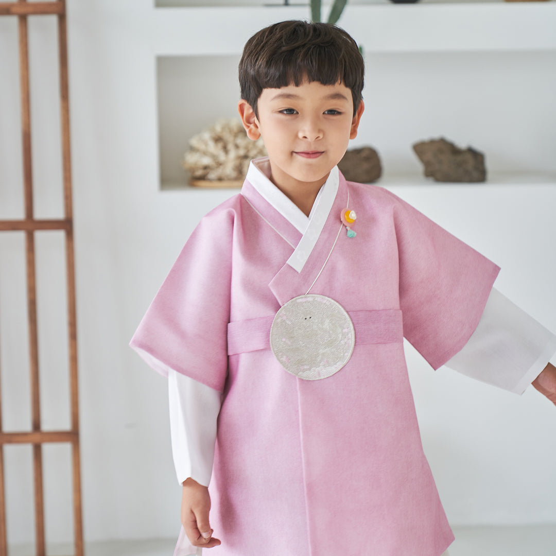 Korean Traditional Boy Baby Hanbok Dol Party Celebration 1-10 Ages Pink OSB132
