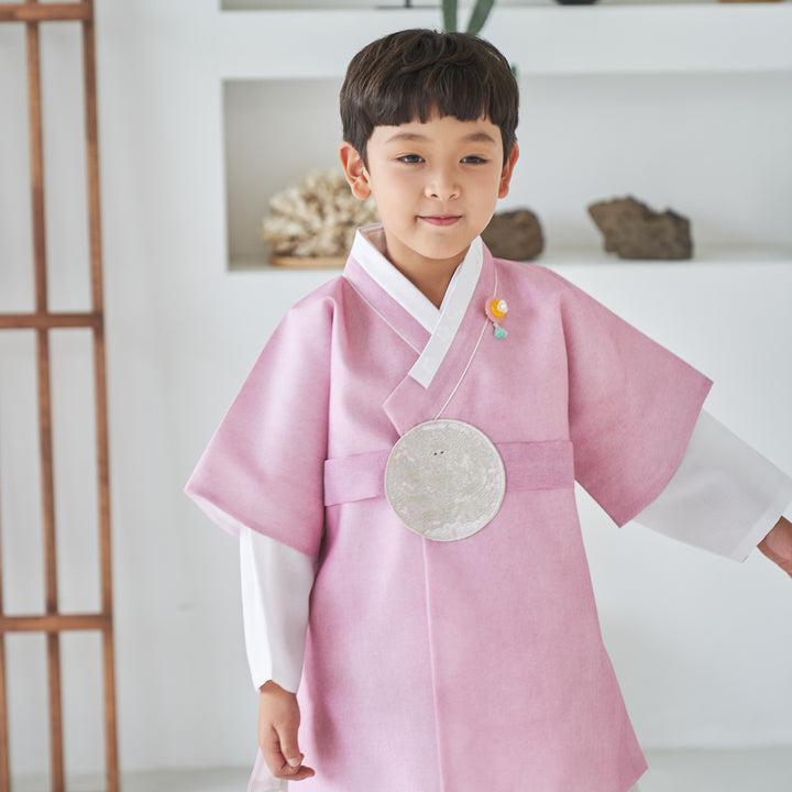 Korean Traditional Boy Baby Hanbok Dol Party Celebration 1-10 Ages Pink OSB132