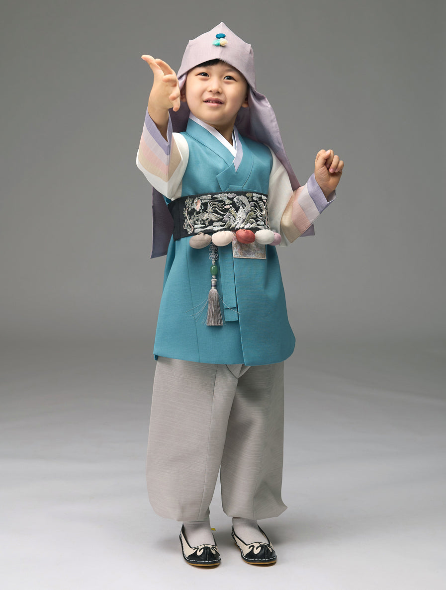 Korean Traditional Boy Baby Hanbok Dol Baikil Party Celebration 100th Days 1st Birthday 1–10 Years Light Green DDB128