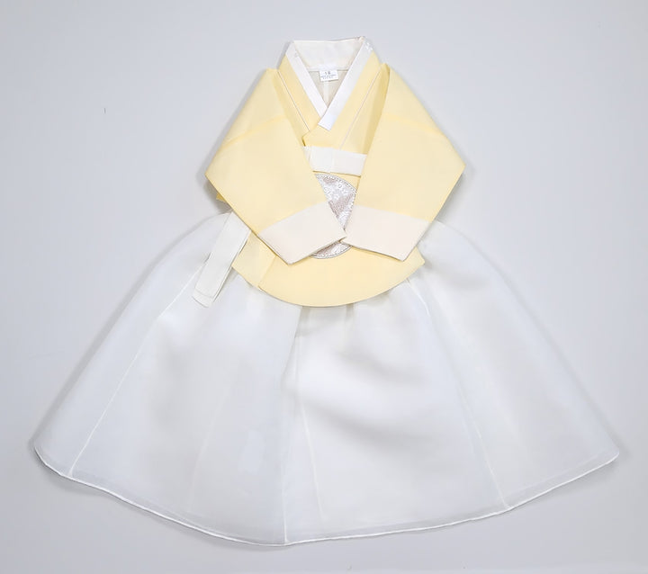 Hanbok Girl Baby Korea Traditional Clothing Set First Birthday Celebration Party 100th Birth Celebration 1–15 years Yellow HG352