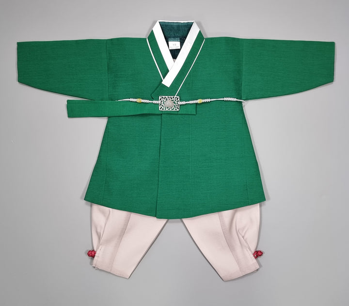 Korean Traditional Boy Baby Hanbok Dol Party Celebration 1-8 Ages Vivid Green BDB101