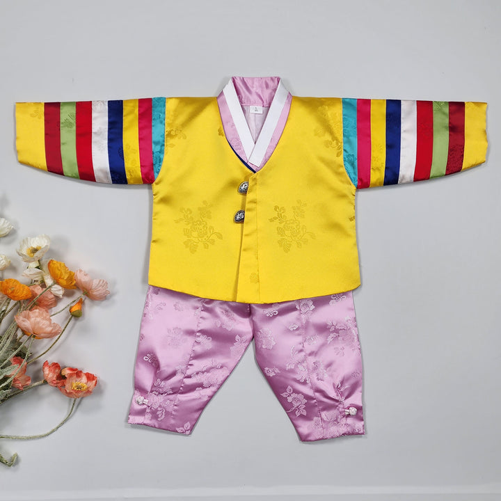 Korean Traditional Boy Baby Hanbok Dol Party Celebration 1 Ages Yellow GBH109