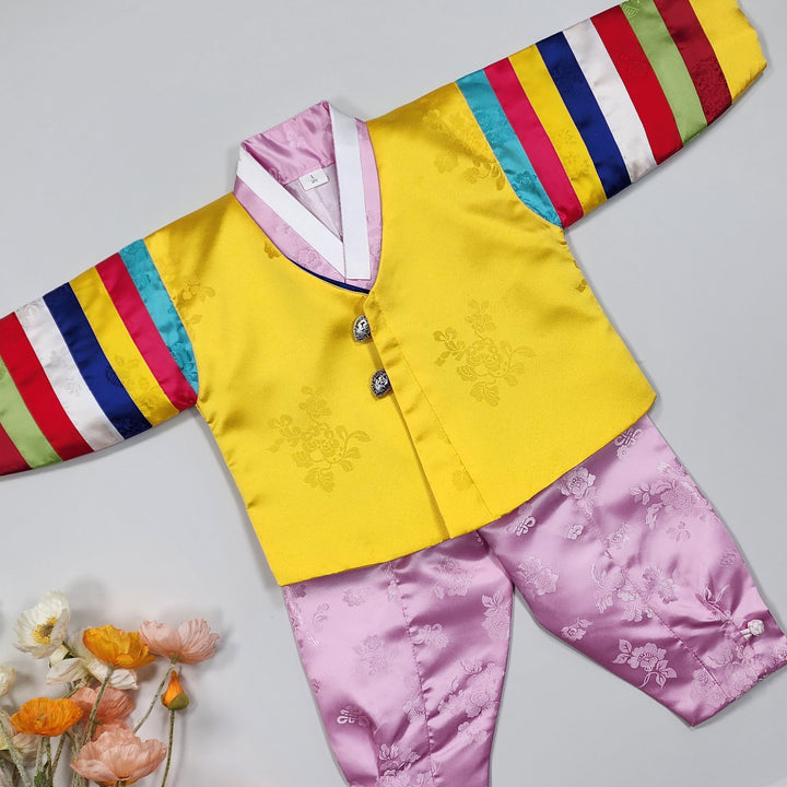 Korean Traditional Boy Baby Hanbok Dol Party Celebration 1 Ages Yellow GBH109