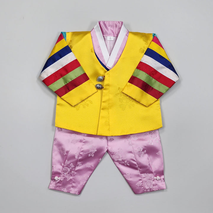 Korean Traditional Boy Baby Hanbok Dol Party Celebration 1 Ages Yellow GBH109