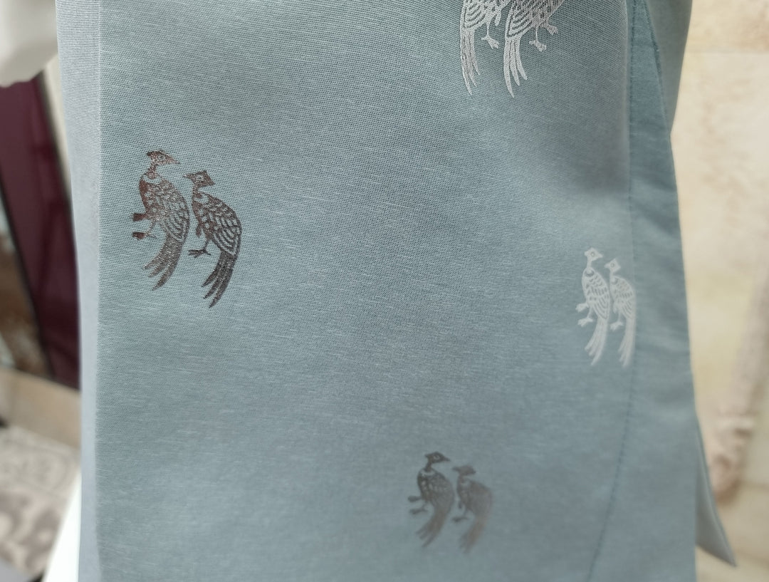 Korean Traditional Boy Baby Hanbok Dol Baikil Party Celebration 100th-10 Ages Blue Bird Silver Print HGB115