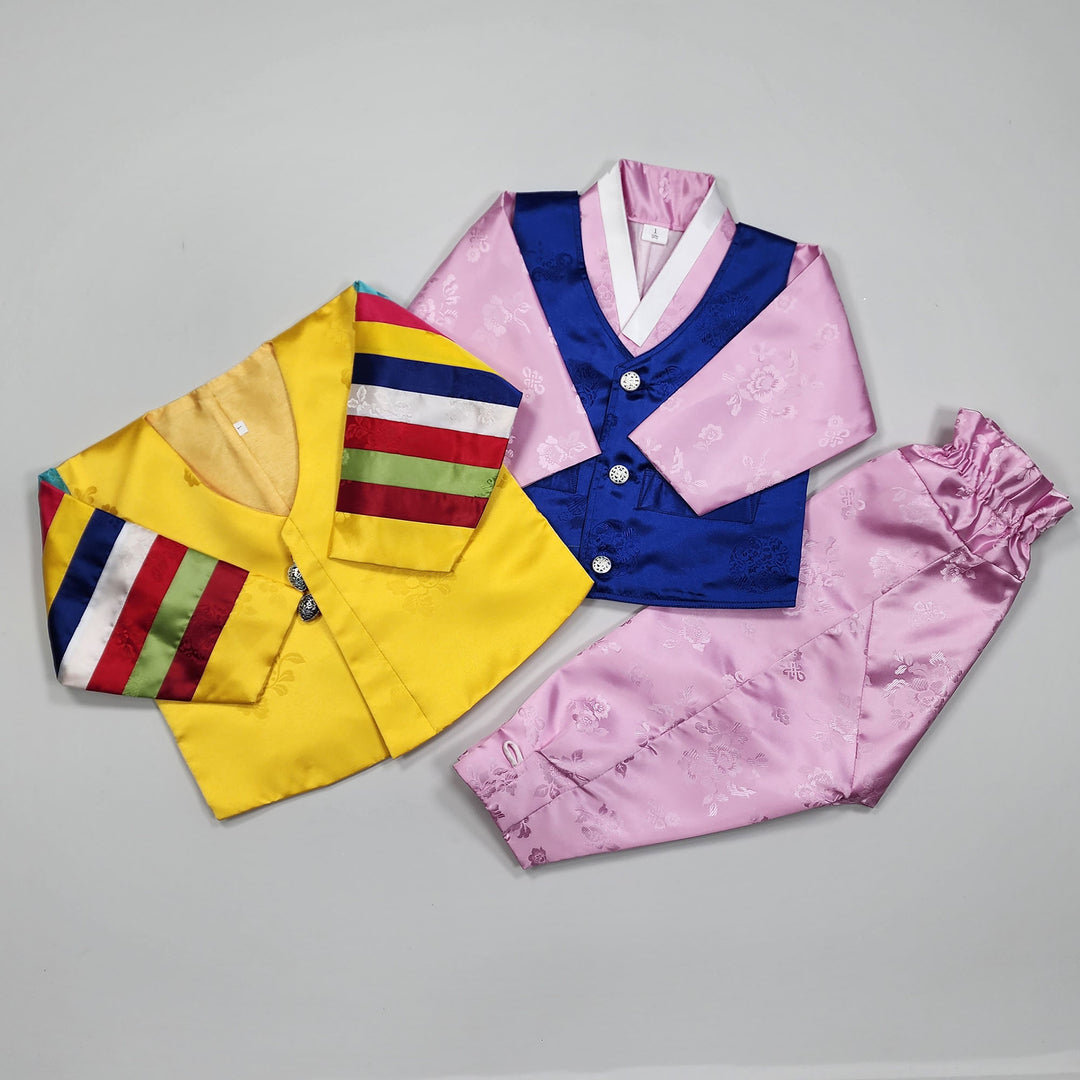 Korean Traditional Boy Baby Hanbok Dol Party Celebration 1 Ages Yellow GBH109