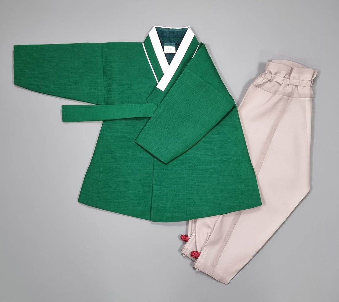 Korean Traditional Boy Baby Hanbok Dol Party Celebration 1-8 Ages Vivid Green BDB101