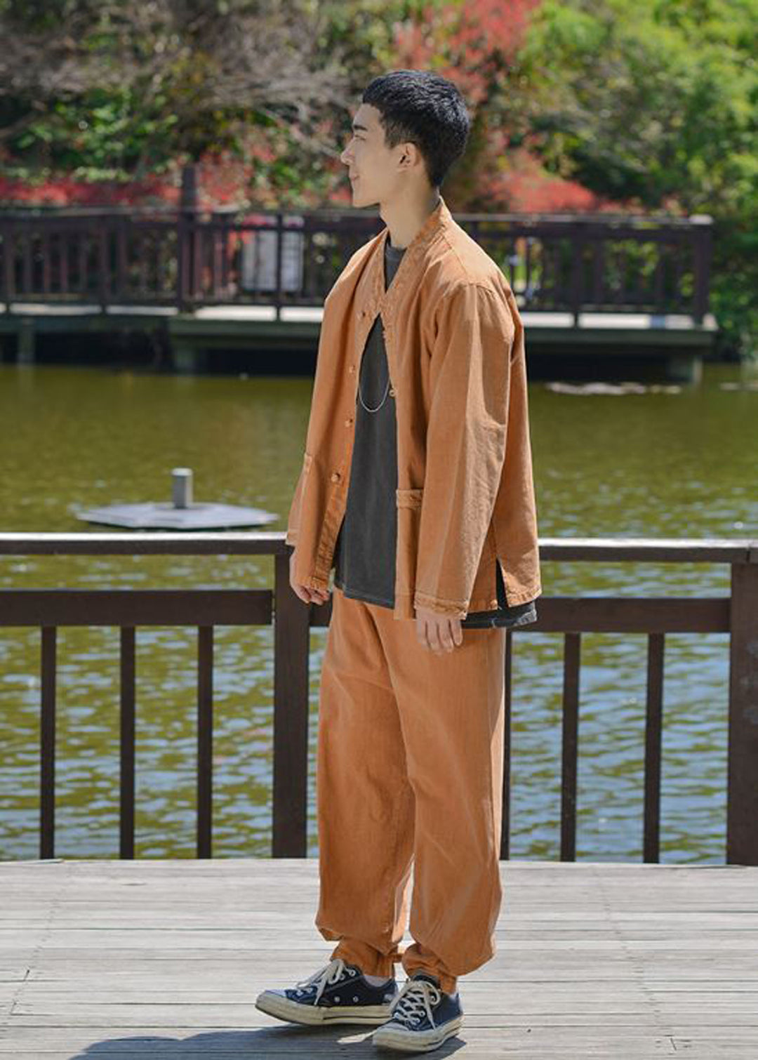 Korean Hanbok Washed Cotton Common Use Man Woman Casual Daily Clothing BTS Long Sleeve Mud 10042