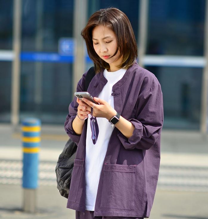 Korean Hanbok Washed 17's Dyed Cotton Common Use Man Woman Casual Daily Clothing BTS Dark Purple 24014