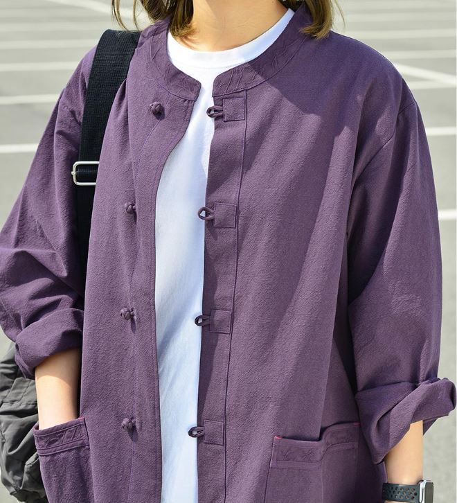 Korean Hanbok Washed 17's Dyed Cotton Common Use Man Woman Casual Daily Clothing BTS Dark Purple 24014