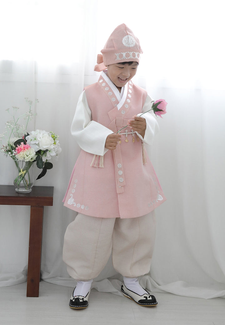 Korean Traditional Boy Baby Hanbok Dol Baikil Party Celebration 100th Days 1st Birthday 1–10 Years Light Pink DDB129