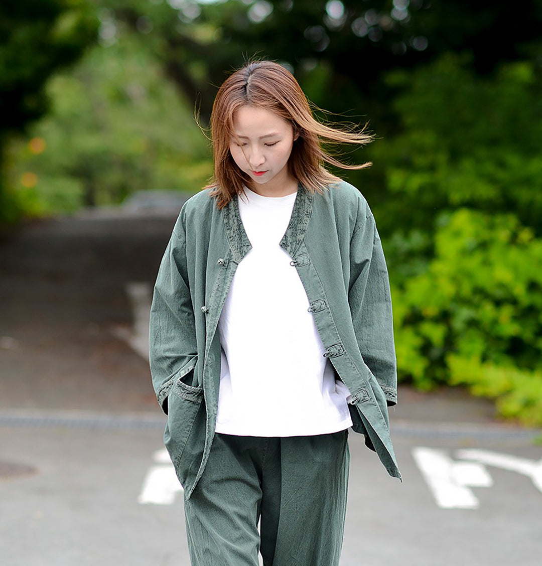 Korean Hanbok Washed Cotton Common Use Man Woman Casual Daily Clothing 3/4 Sleeve BTS 10097 Watermelon