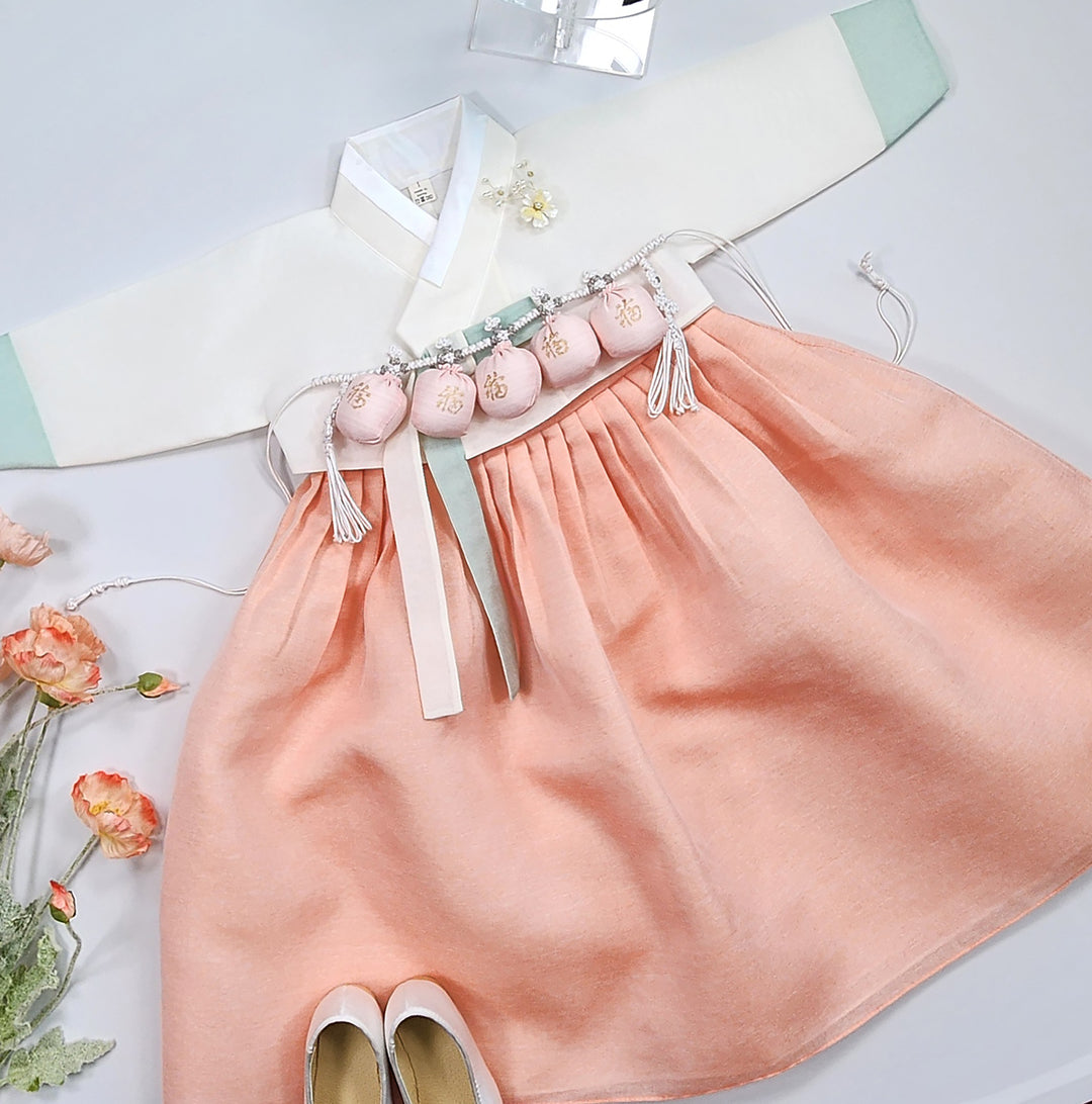 Korean Traditional Baby Girl Hanbok Clothing 1 Age Dol Party Celebration pastel 1–15 Ages OS175
