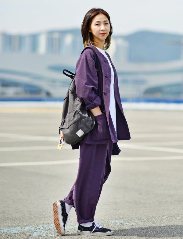 Korean Hanbok Washed 17's Dyed Cotton Common Use Man Woman Casual Daily Clothing BTS Dark Purple 24014