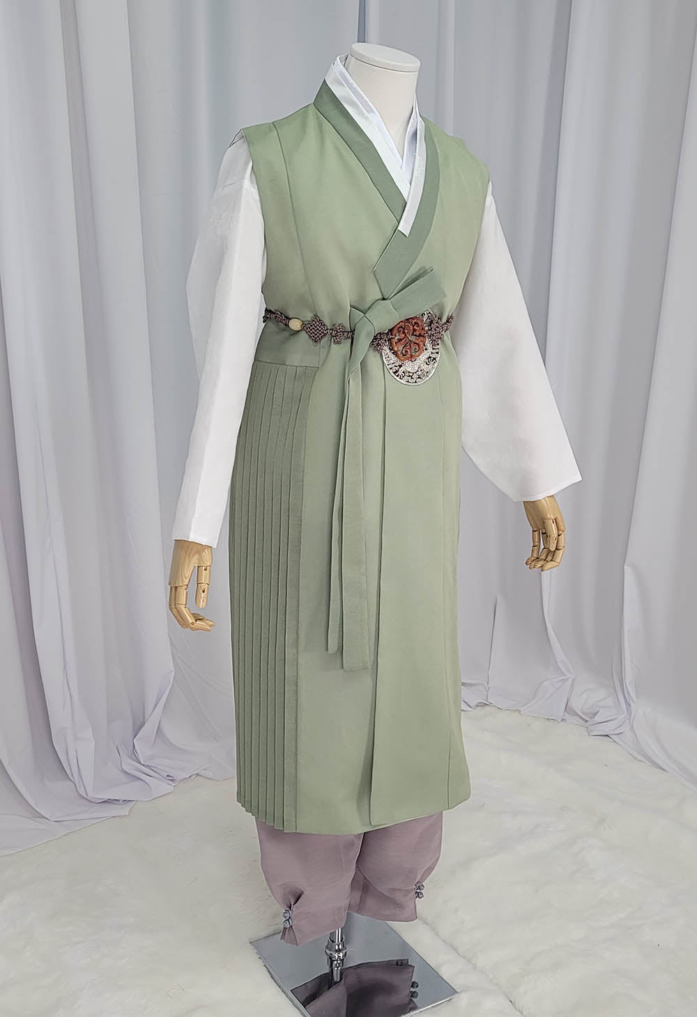 Korean Traditional Man Male Personal Custom Hanbok Khaki OSM162