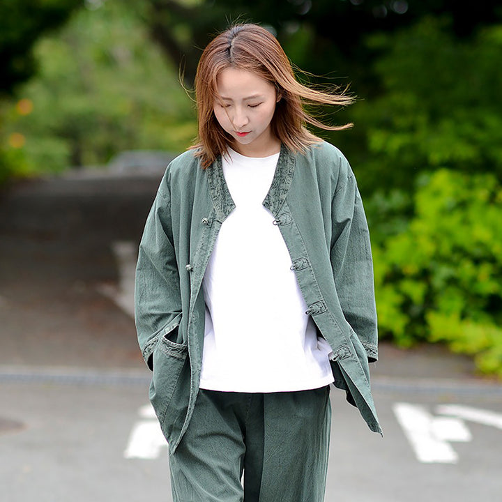 Korean Hanbok Washed Cotton Common Use Man Woman Casual Daily Clothing 3/4 Sleeve BTS 10097 Watermelon