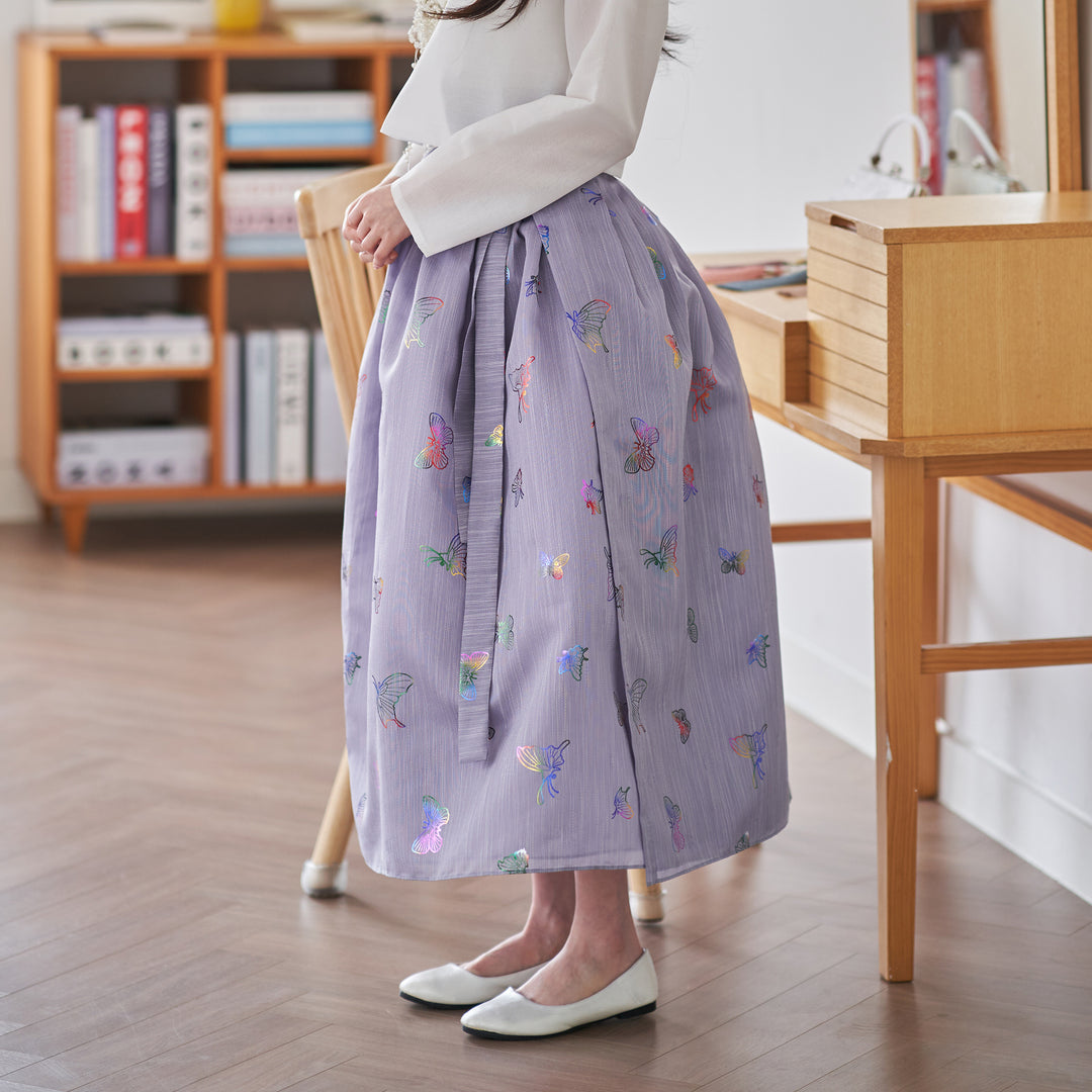 Korean Modern Daily Hanbok Casual Modernized Party Celebration Top Jeogori Butterfly Print SSN104