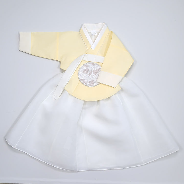 Hanbok Girl Baby Korea Traditional Clothing Set First Birthday Celebration Party 100th Birth Celebration 1–15 years Yellow HG352