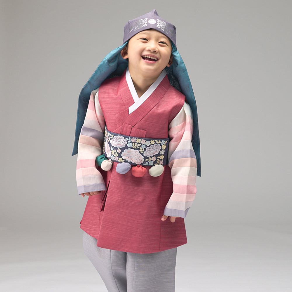 Korean Traditional Boy Baby Hanbok Dol Baikil Party Celebration 100th Days 1-10 Years Red DDB124