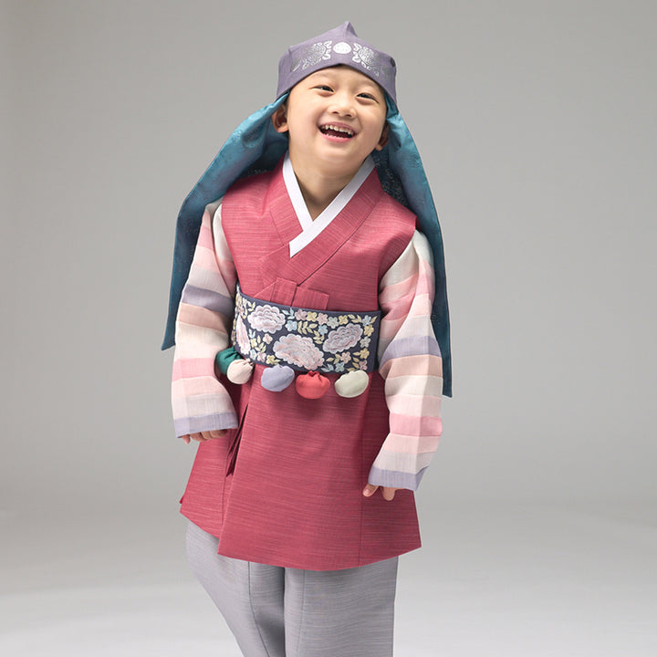 Korean Traditional Boy Baby Hanbok Dol Baikil Party Celebration 100th Days 1-10 Years Red DDB124