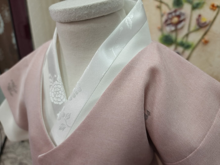 Korean Traditional Boy Baby Hanbok Dol Baikil Party Celebration 100th-10 Ages Pink Bird Silver Print HGB114