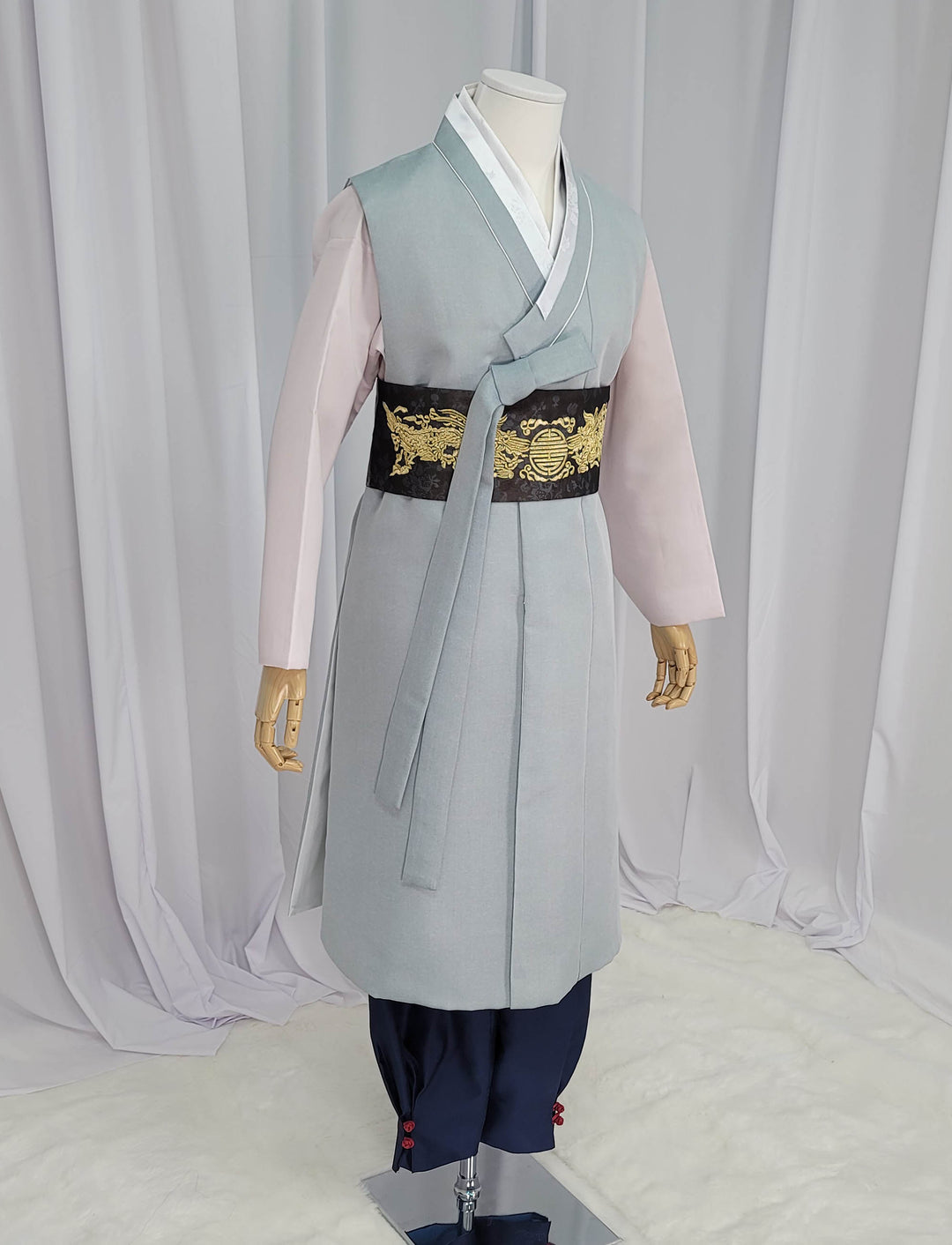 Korean Traditional Man Male Personal Custom Hanbok Blue OSM164