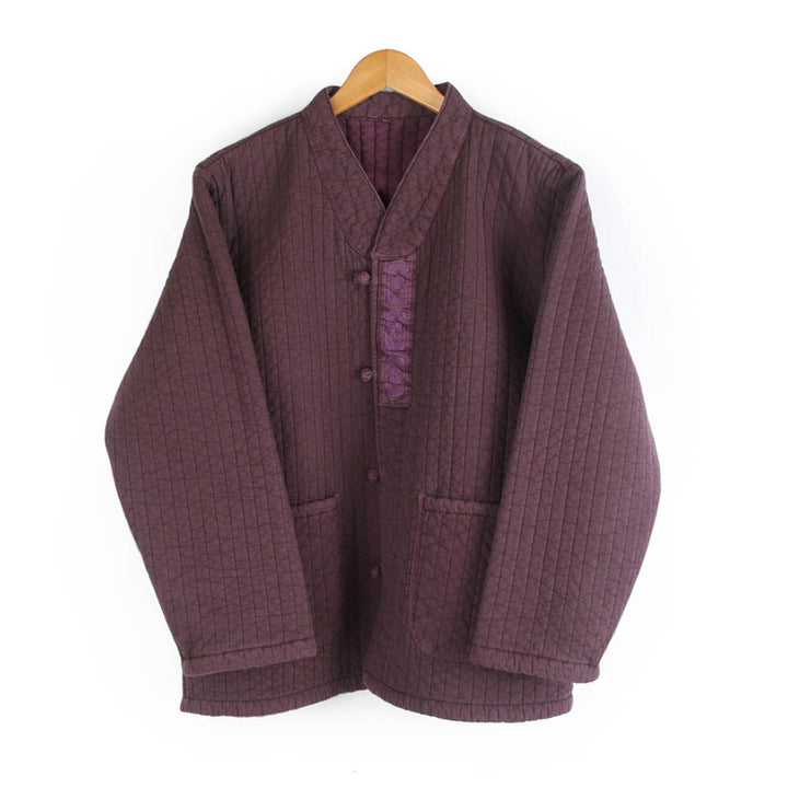 Korean Hanbok Washed Cotton Common Use Man Woman Casual Daily Quilted Jacket Pants Set Winter Red bean JH114