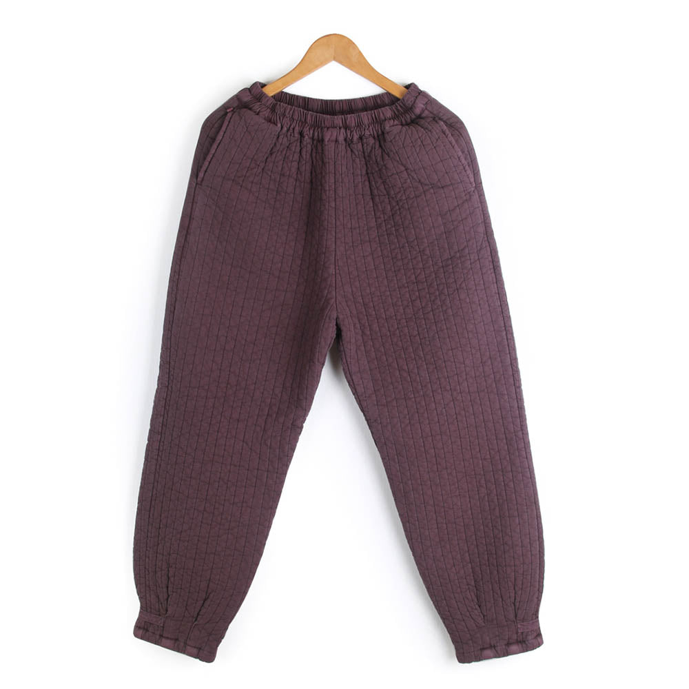 Korean Hanbok Washed Cotton Common Use Man Woman Casual Daily Quilted Jacket Pants Set Winter Red bean JH114