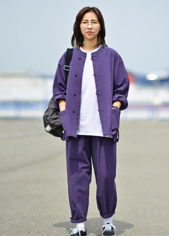 Korean Hanbok Washed 17's Dyed Cotton Common Use Man Woman Casual Daily Clothing BTS Light Purple 24014