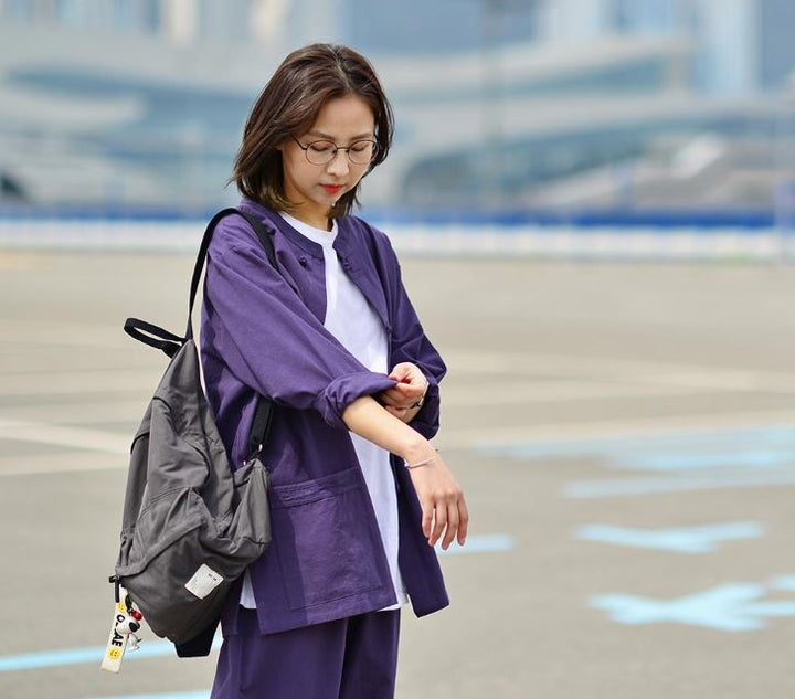 Korean Hanbok Washed 17's Dyed Cotton Common Use Man Woman Casual Daily Clothing BTS Light Purple 24014