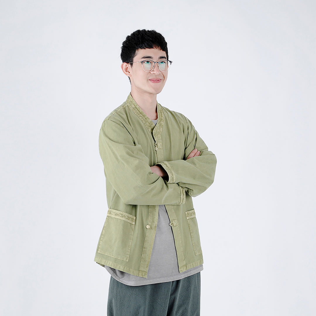 Korean Hanbok Washed Cotton Common Use Man Woman Casual Daily Clothing BTS Long Sleeve Light Green 10042