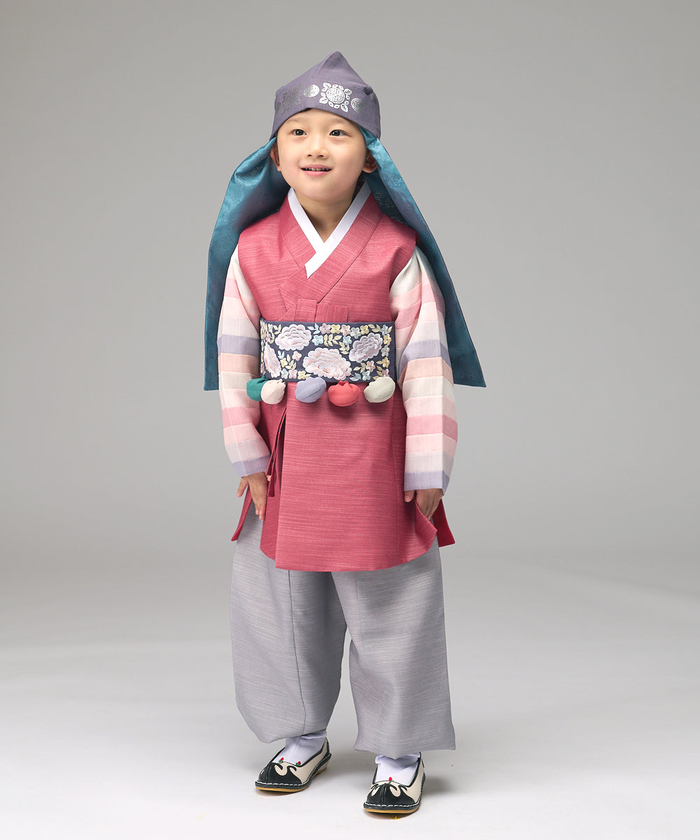 Korean Traditional Boy Baby Hanbok Dol Baikil Party Celebration 100th Days 1-10 Years Red DDB124