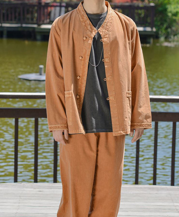 Korean Hanbok Washed Cotton Common Use Man Woman Casual Daily Clothing BTS Long Sleeve Mud 10042