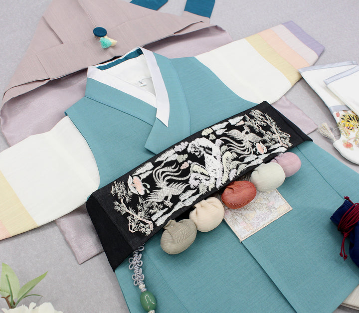 Korean Traditional Boy Baby Hanbok Dol Baikil Party Celebration 100th Days 1st Birthday 1–10 Years Light Green DDB128