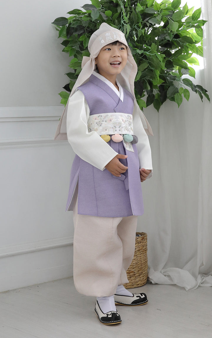 Korean Traditional Boy Baby Hanbok Dol Baikil Party Celebration 100th Days 1-10 Years Violet DDB119