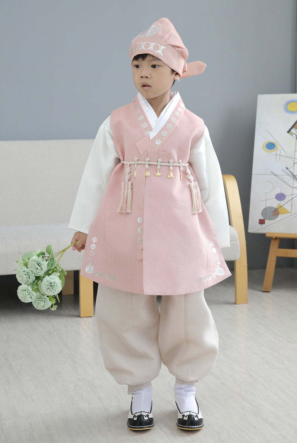 Korean Traditional Boy Baby Hanbok Dol Baikil Party Celebration 100th Days 1st Birthday 1–10 Years Light Pink DDB129