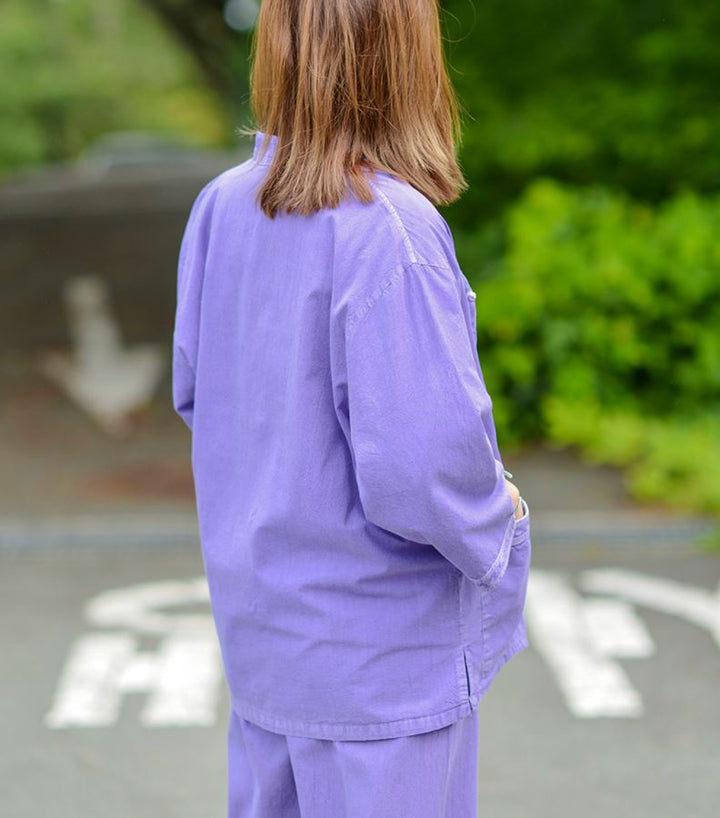 Korean Hanbok Washed Cotton Common Use Man Woman Casual Daily Clothing 3/4 Sleeve BTS 10097 Violet