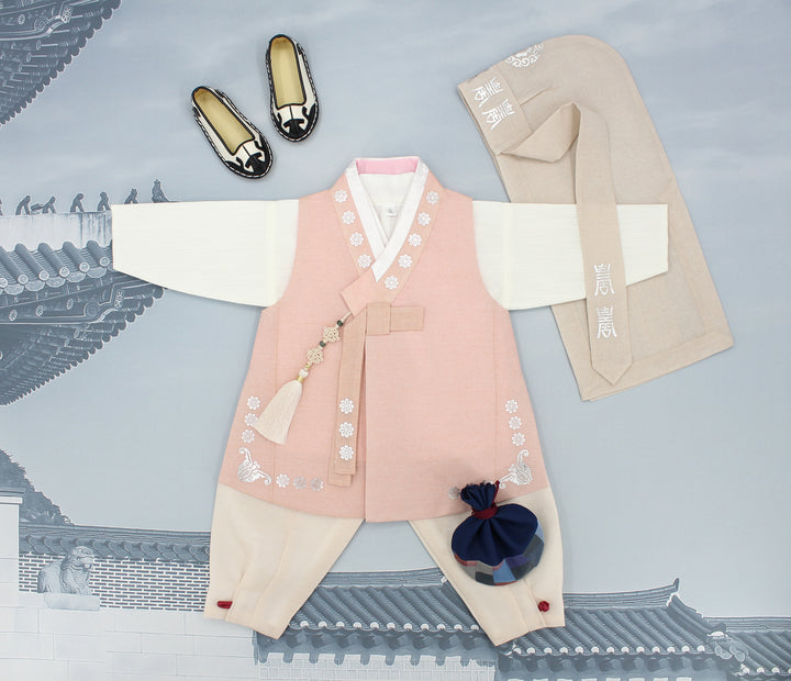 Korean Traditional Boy Baby Hanbok Dol Baikil Party Celebration 100th Days 1st Birthday 1–10 Years Light Pink DDB129