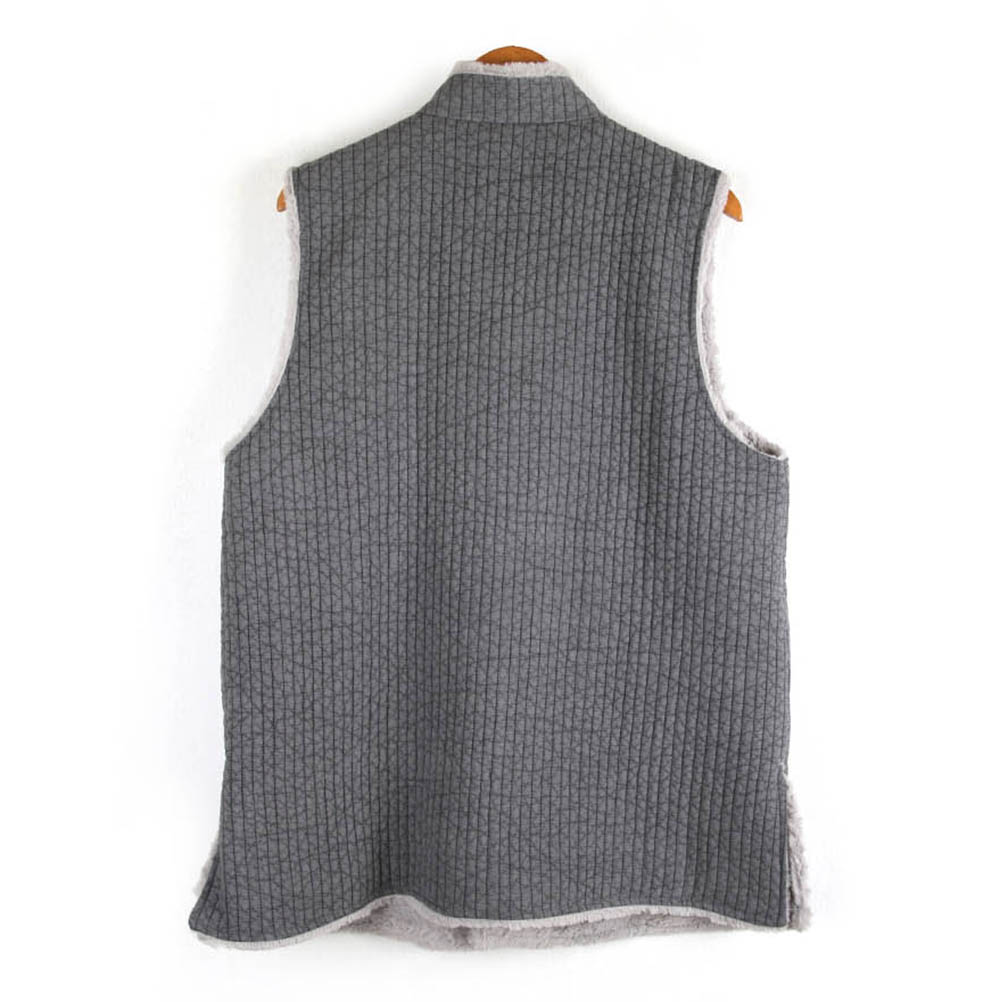Korean Hanbok Washed Cotton Common Use Man Woman Casual Daily Clothing Winter Vest Faux Fur Gray JH111